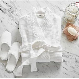 Pottery Barn classic white French terry cotton robe